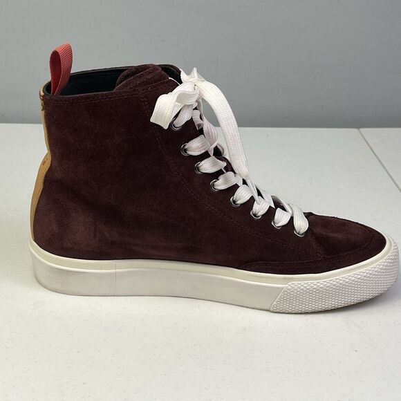 Rag & Bone High Top Sneakers Womens Size 39 (US 8.5 ) Burgundy Merlot Suede